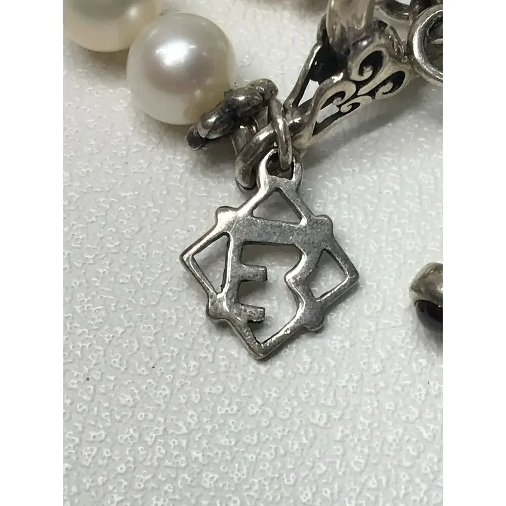 Elyse Ryan Sterling Silver 925 Swarovski Crystal Necklace Pearl Lemonade Toggle